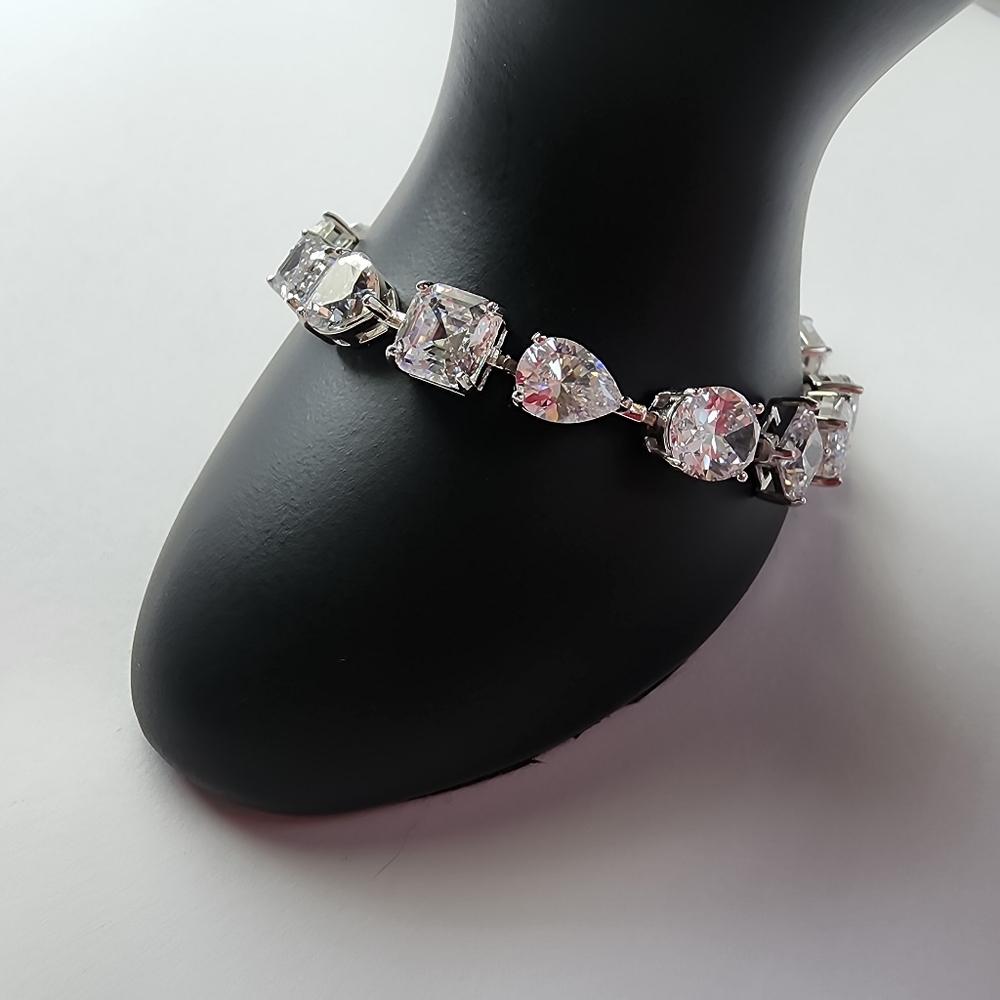 Elegant .925 Sterling Silver Women's CZ Bracelet